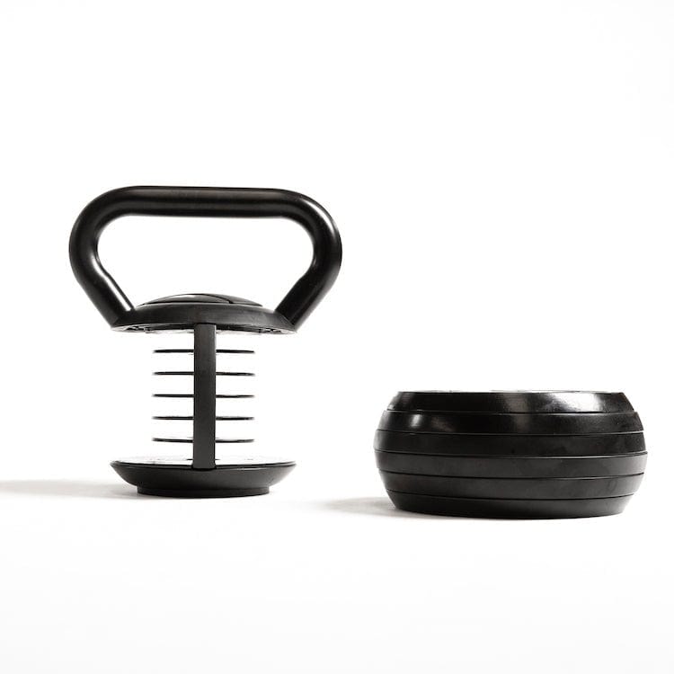 Adjustable Kettlebell (4-18kg) in use for strength training exercises at home