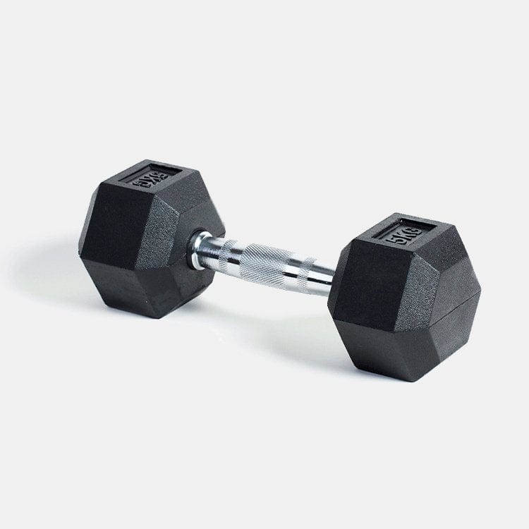 HEX Dumbbell Pairs (2.5kg–40kg) – Rubber Weights for Home Gym